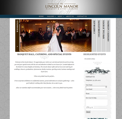 banquet hall website design